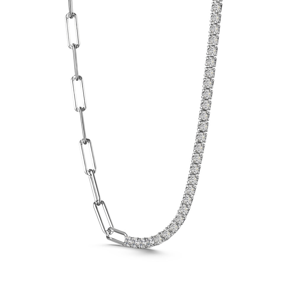 Naszyjnik srebrny rodowany tennis 2mm z łańcuszkiem CEO’s Charm