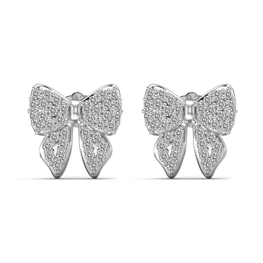 Sparkle Ribbon Kolczyki S925