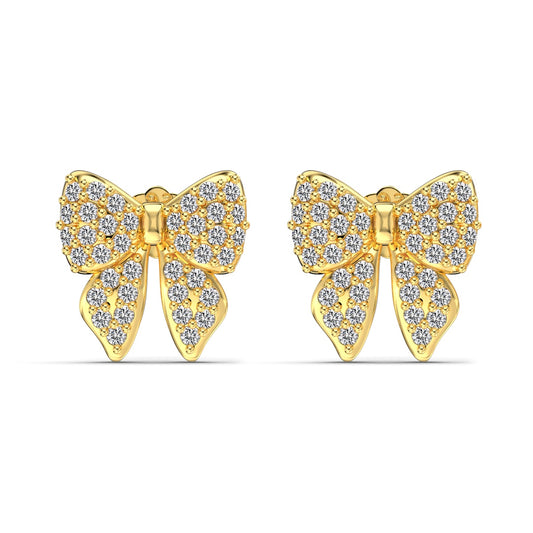 Sparkle Ribbon Kolczyki S925 18K