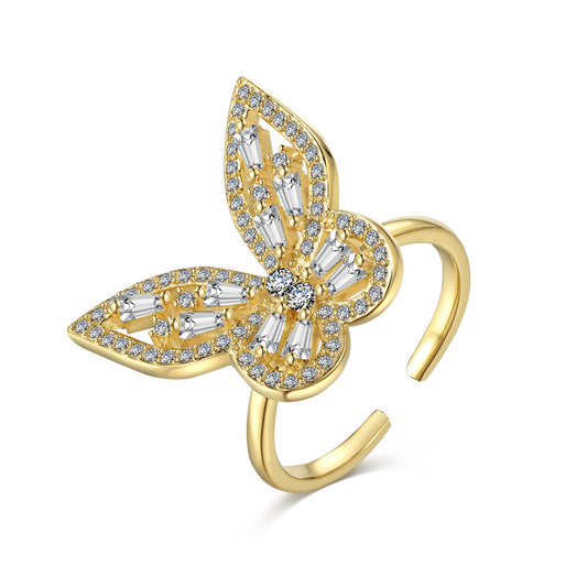 Shimmering Butterfly Pierścionek S925 18K