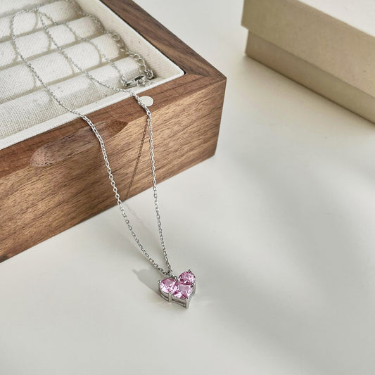 Queen of Hearts Pink Necklace S925