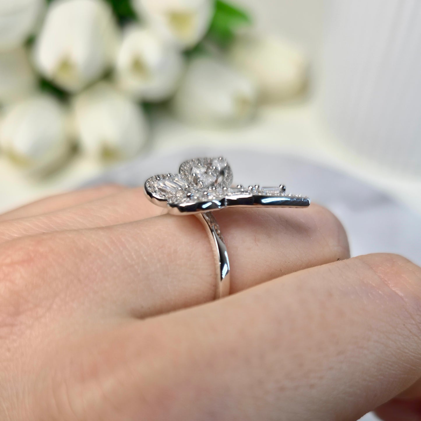 Shimmering Butterfly Pierścionek S925