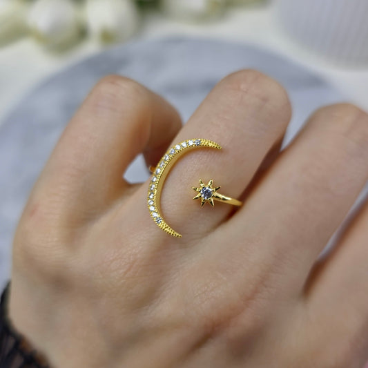 Solar Eclipse Pierścionek S925 18K