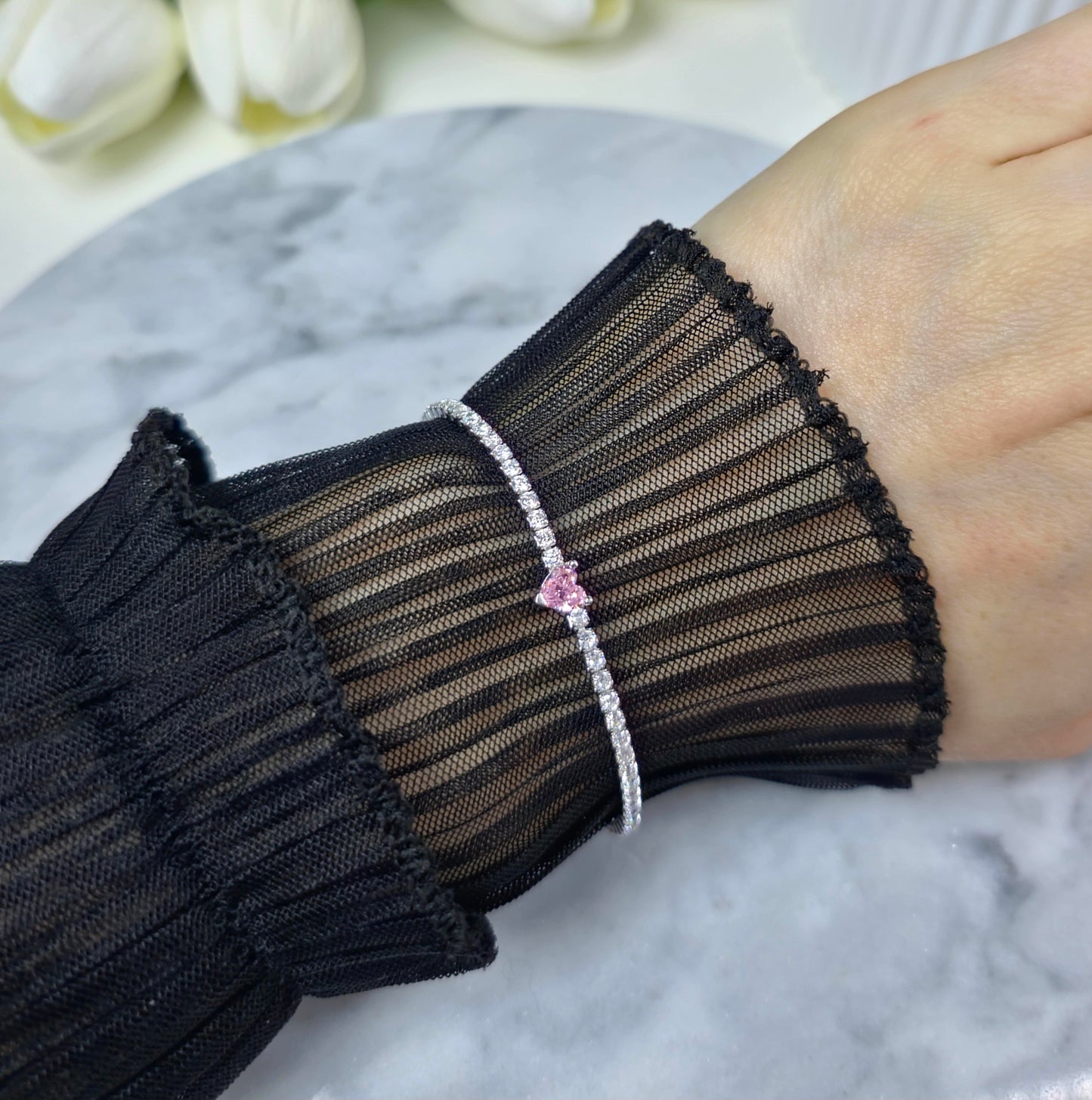 Sweetheart Sparkle Bracelet 3mm S925