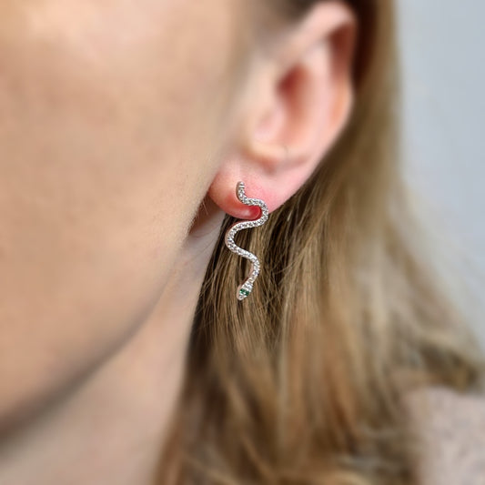 Cobra Charm Kolczyki S925