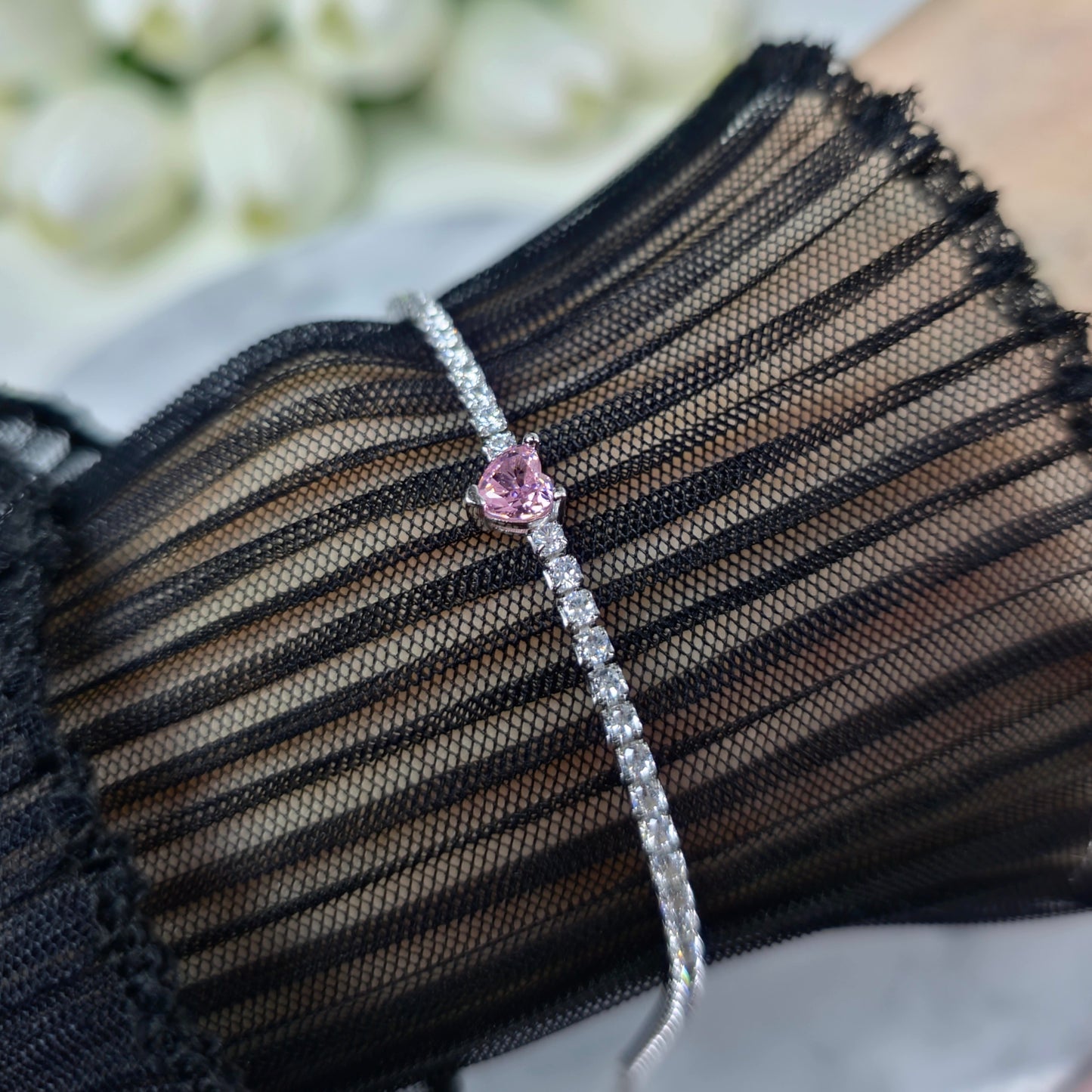 Sweetheart Sparkle Bracelet 3mm S925