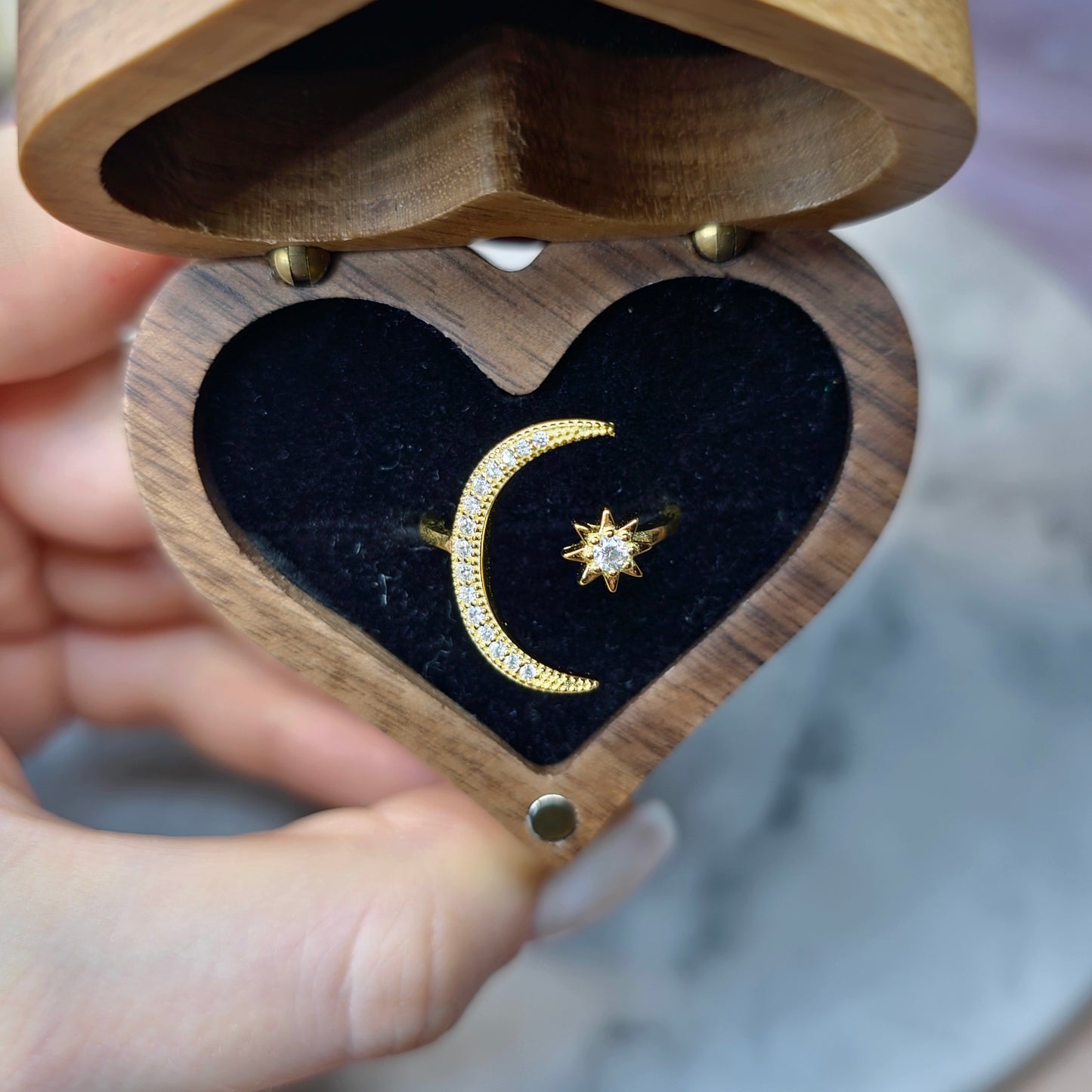 Solar Eclipse Pierścionek S925 18K