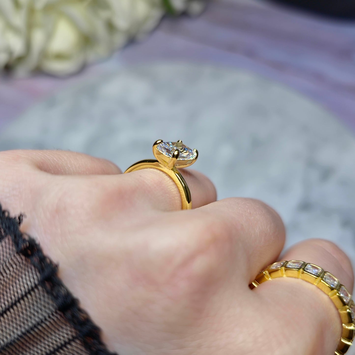 Crystal Kaleidoscope Pierścionek S925 18K