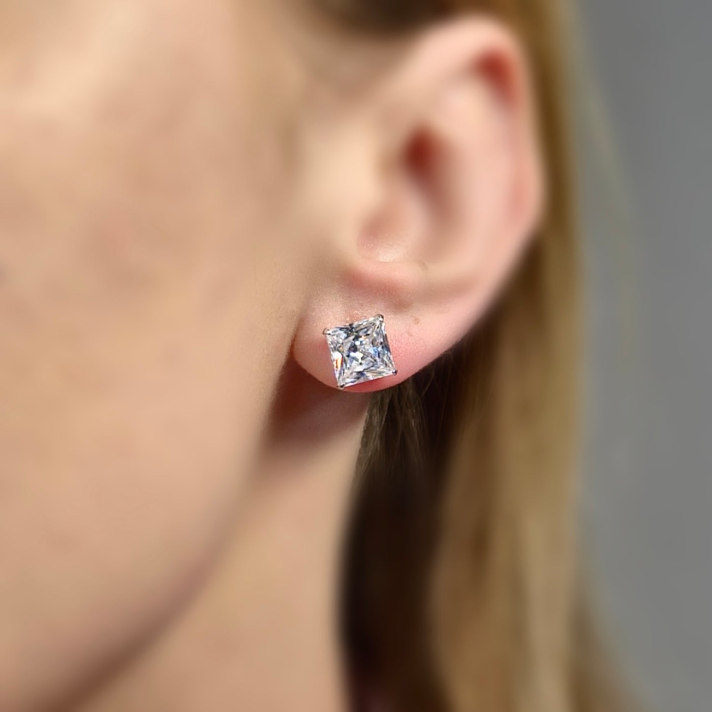 Princess Cut Kolczyki S925