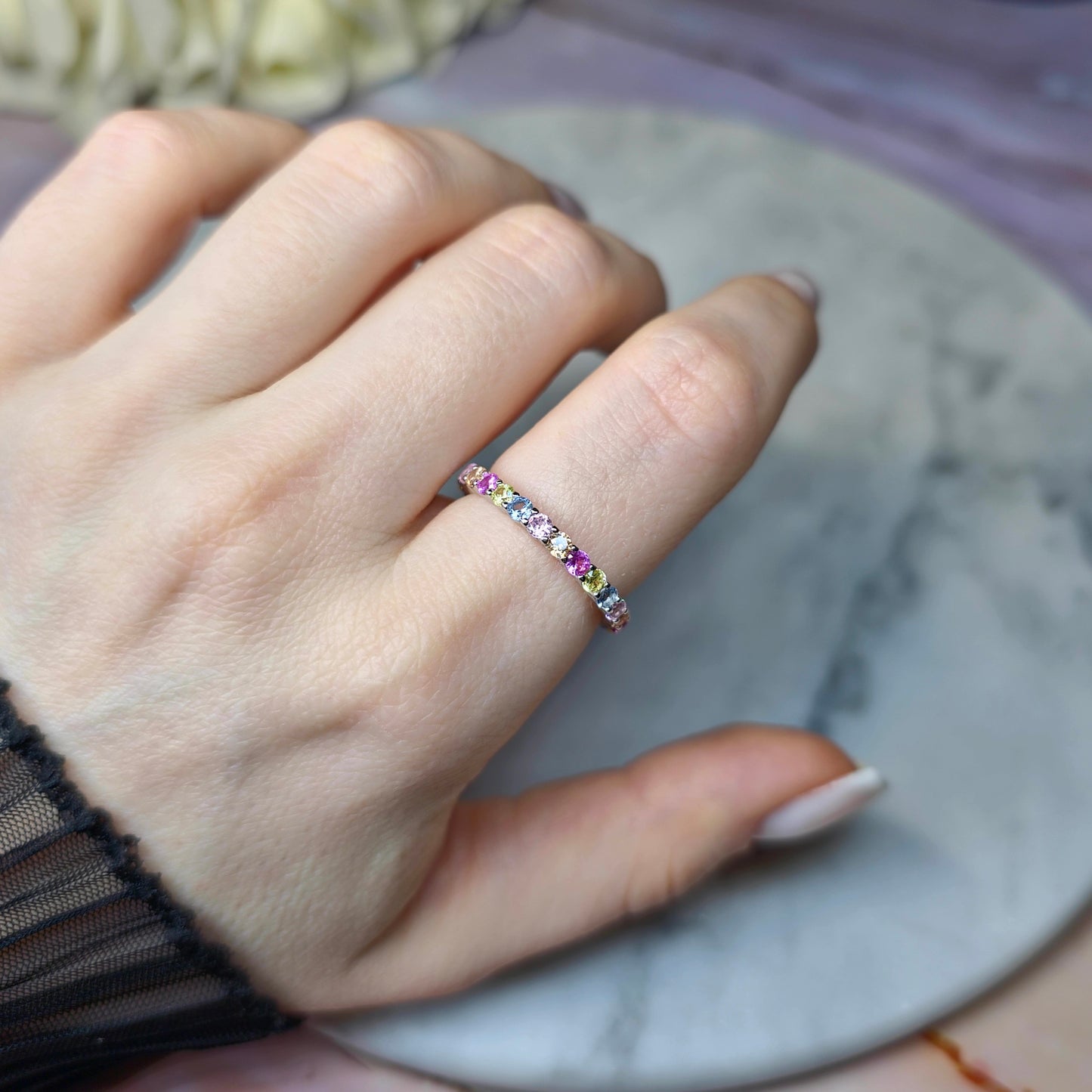 Coral Beauty Eternity Band S925