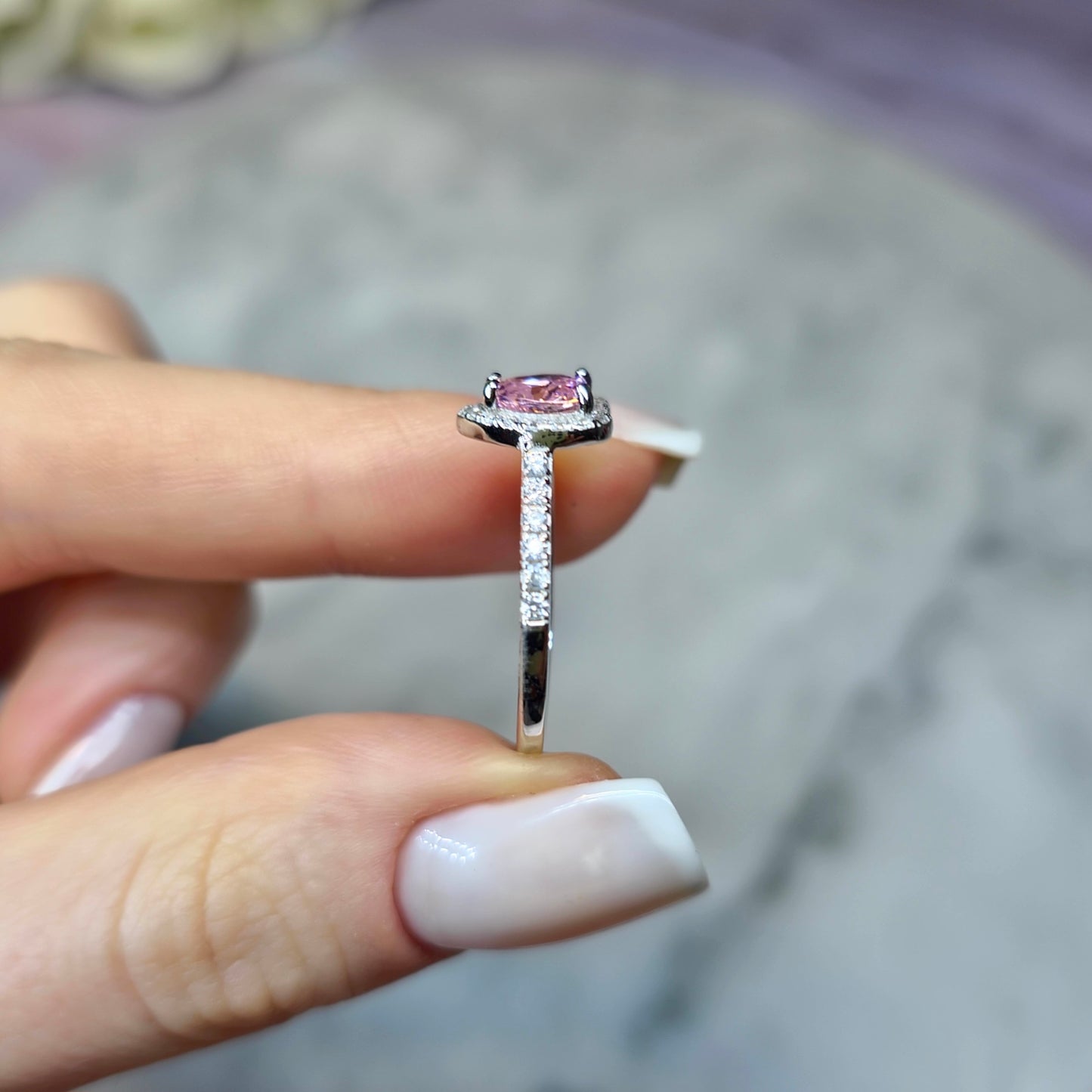 Heavenly Heart Pink Pierścionek S925