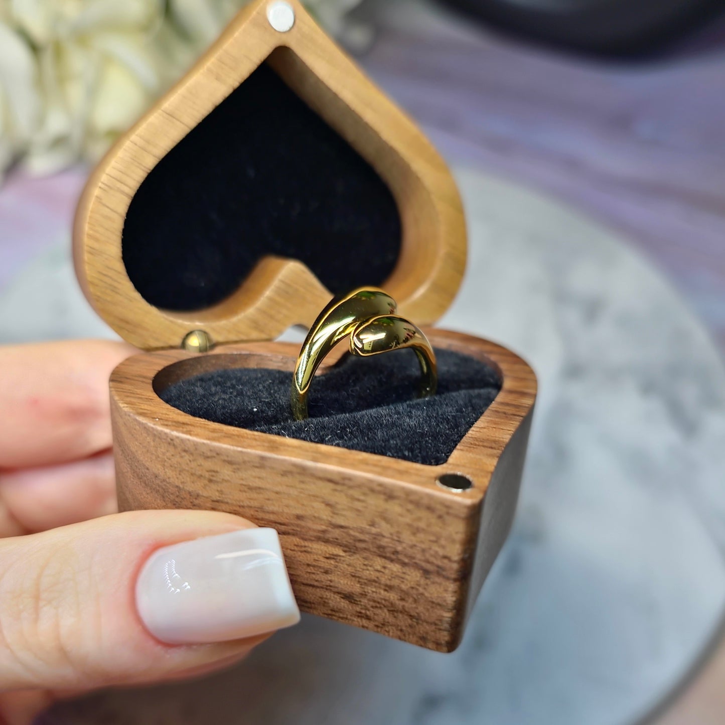 Drop Pierścionek S925 18K