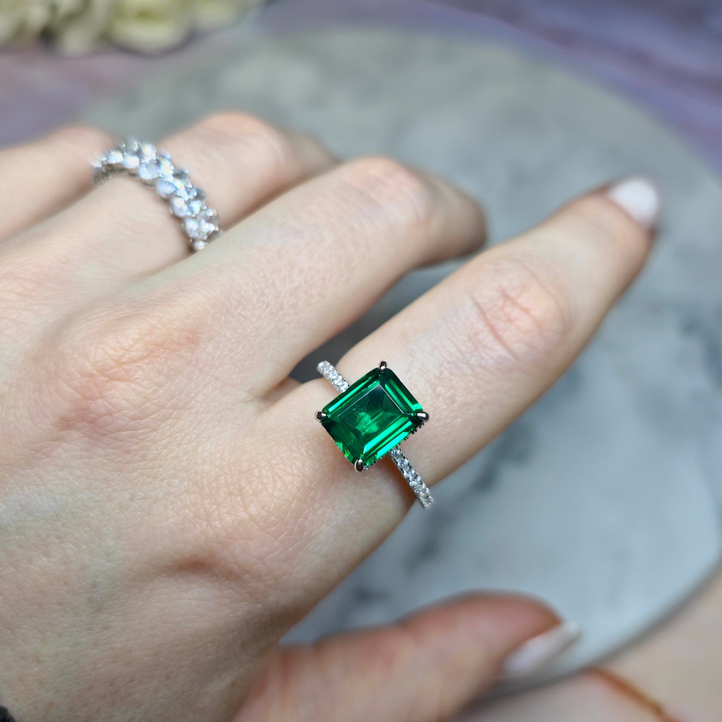 Emerald Enchantment Pierścionek S925