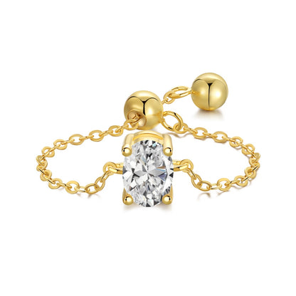 Chic Oval Ice Pierścionek S925 18K
