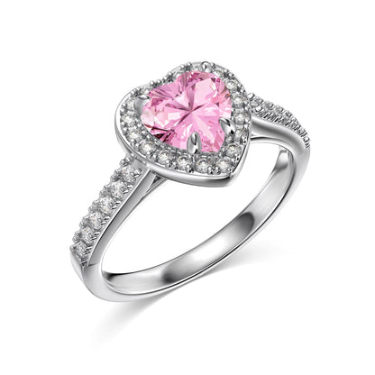 Heavenly Heart Pink Ring S925