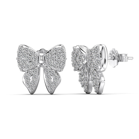 Sparkle Ribbon Kolczyki S925