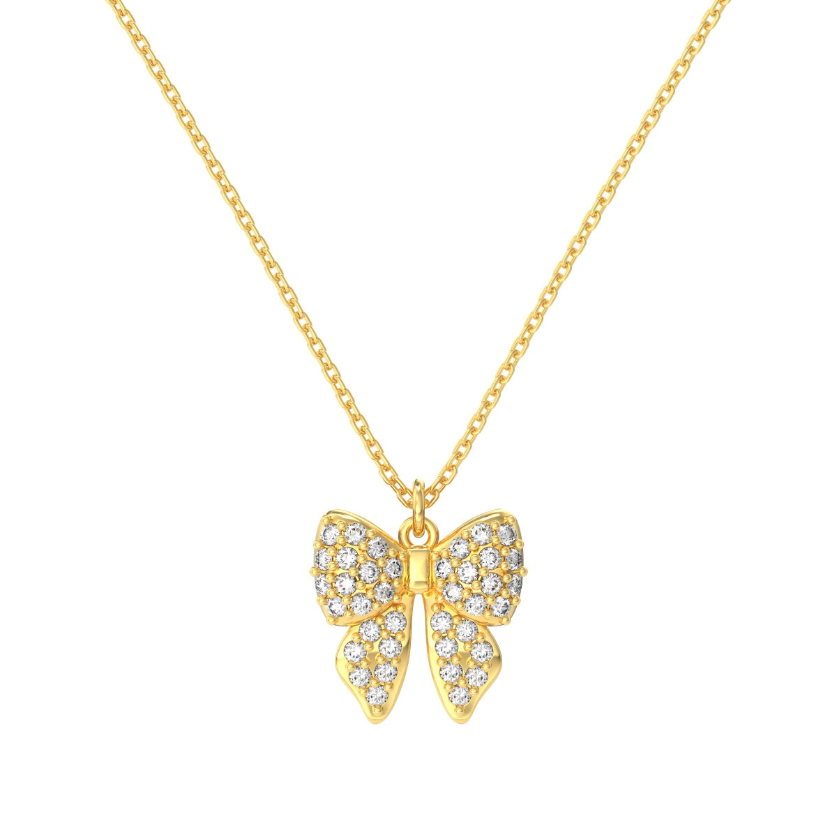 Sparkle Ribbon Naszyjnik S925 18K