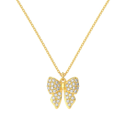 Sparkle Ribbon Naszyjnik S925 18K