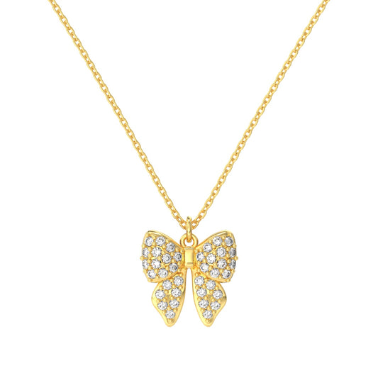 Sparkle Ribbon Naszyjnik S925 18K