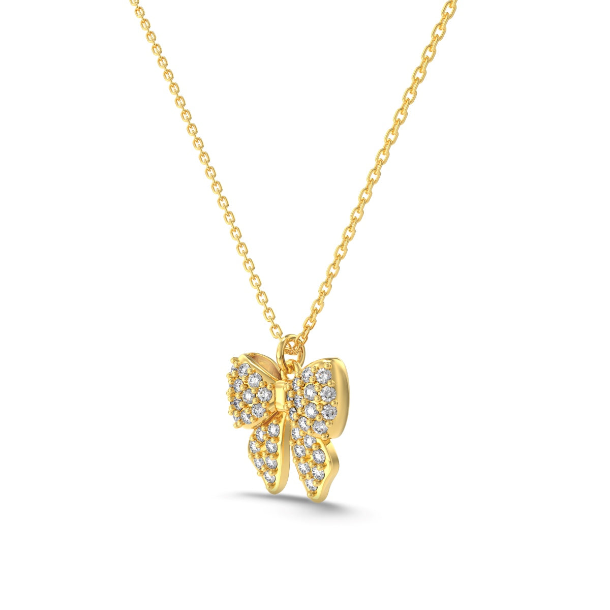 Sparkle Ribbon Naszyjnik S925 18K