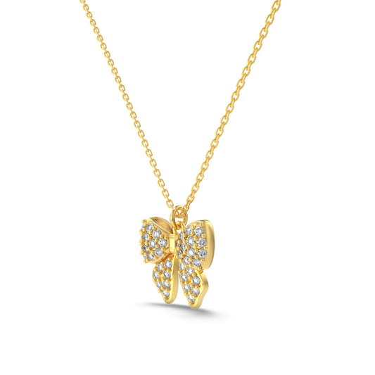 Sparkle Ribbon Naszyjnik S925 18K