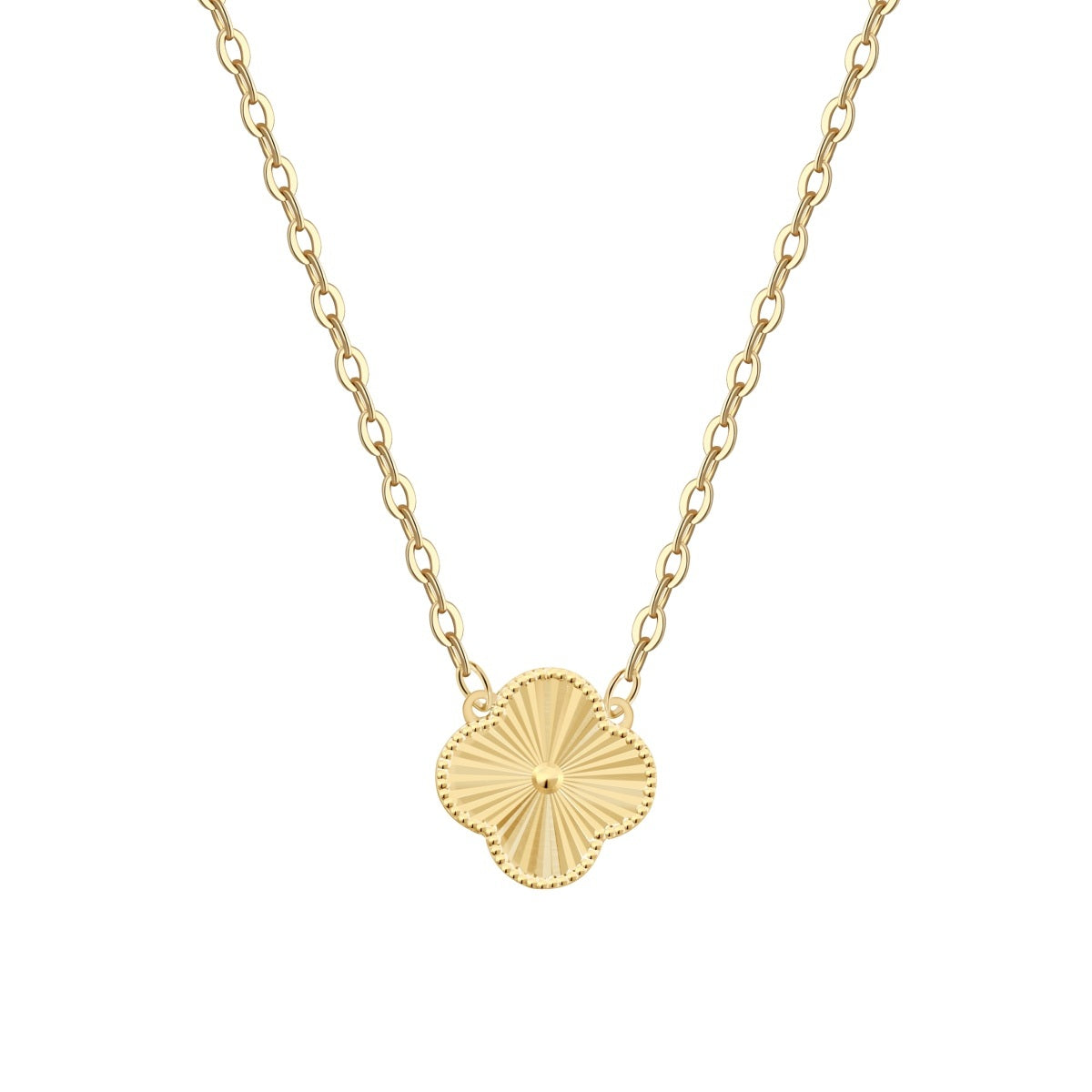 Naszyjnik srebrny pozłacany z diamentowaną koniczynką Four-Leaf Royale