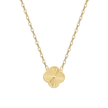 Naszyjnik srebrny pozłacany z diamentowaną koniczynką Four-Leaf Royale