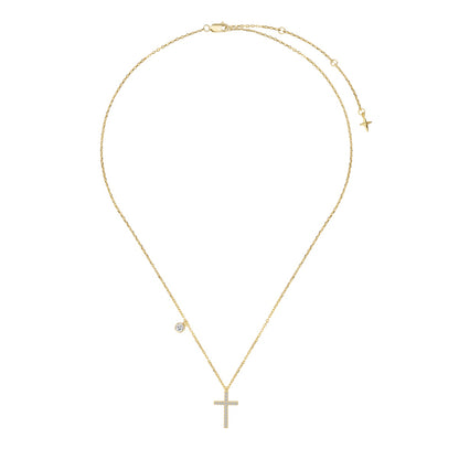 Naszyjnik srebrny pozłacany z krzyżykiem i cyrkoniami Celestial Cross