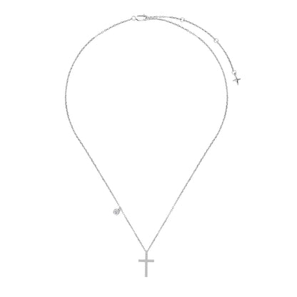 Naszyjnik srebrny rodowany z krzyżykiem i cyrkoniami Celestial Cross