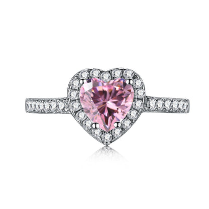 Heavenly Heart Pink Pierścionek S925