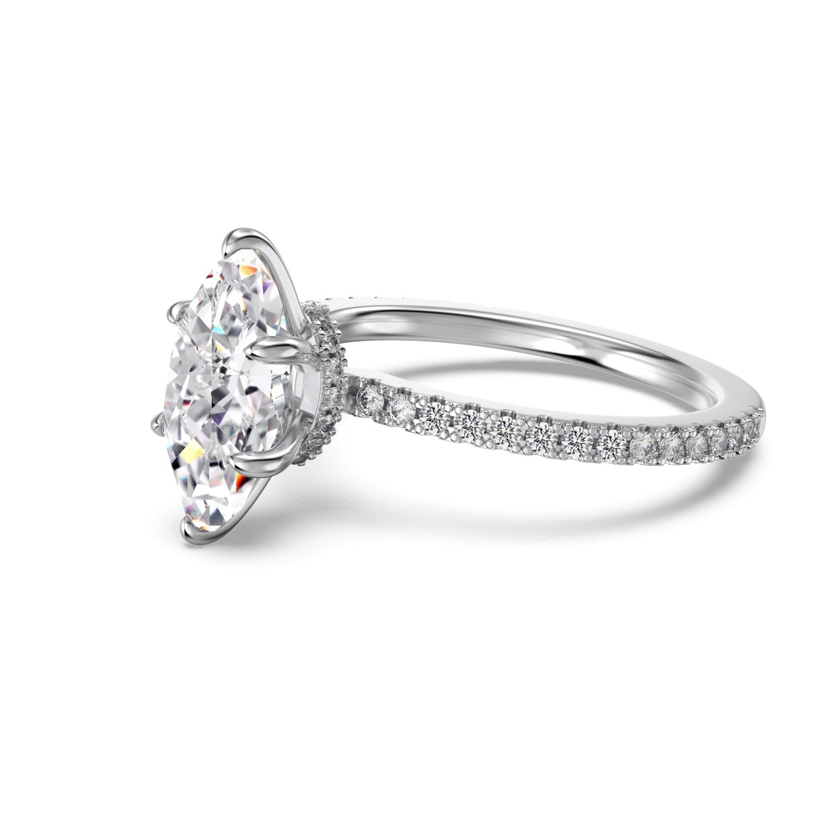 Pierścionek srebrny rodowany markiza 1.5ct Passionate Romance
