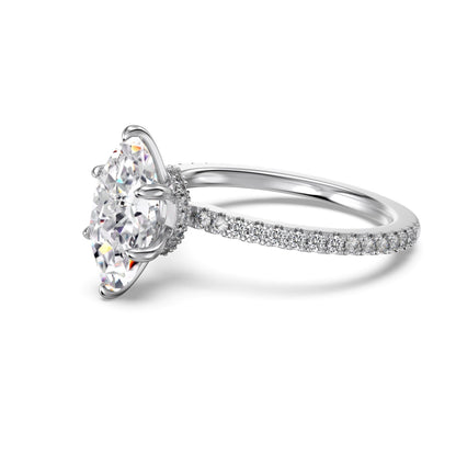 Pierścionek srebrny rodowany markiza 1.5ct Passionate Romance