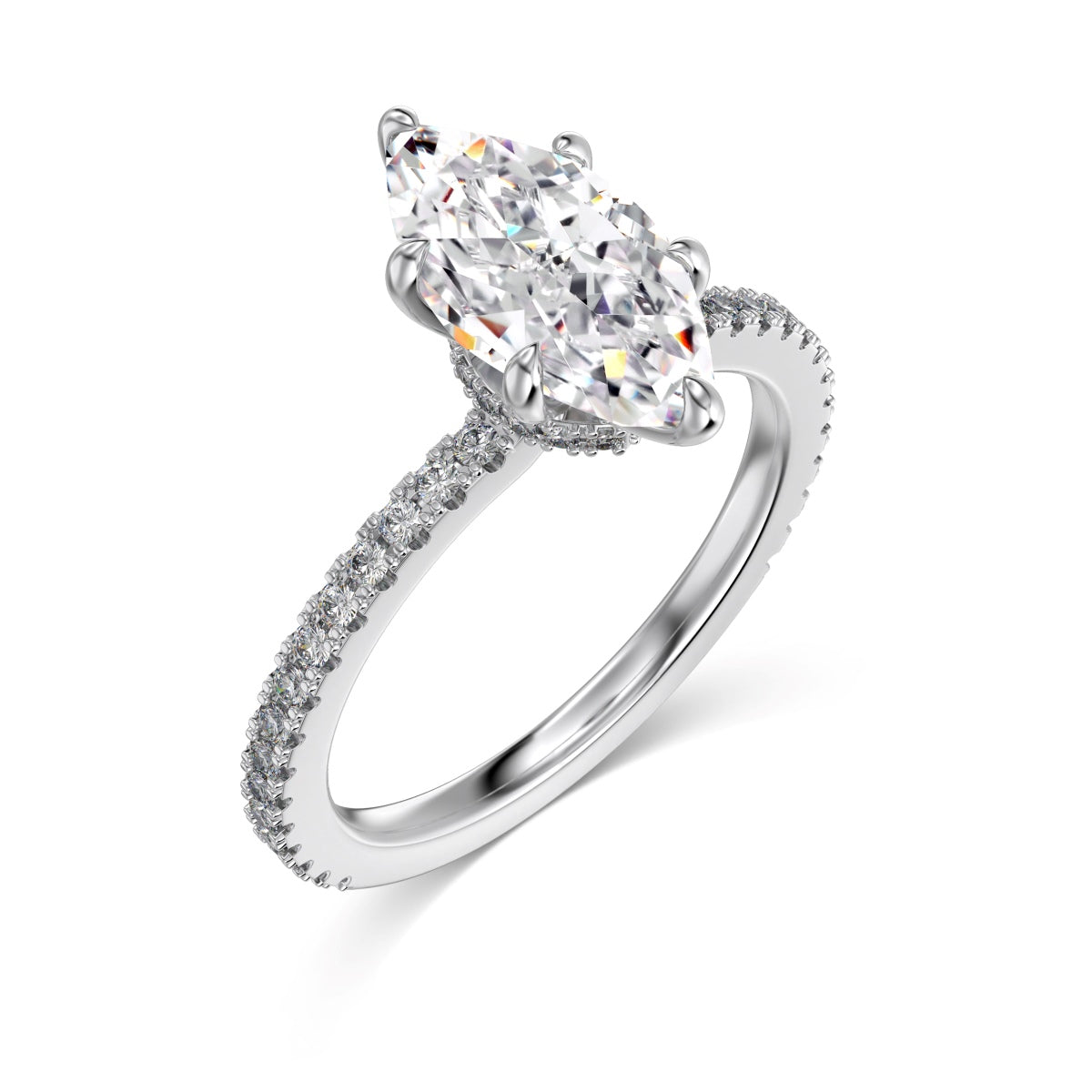 Pierścionek srebrny rodowany markiza 1.5ct Passionate Romance
