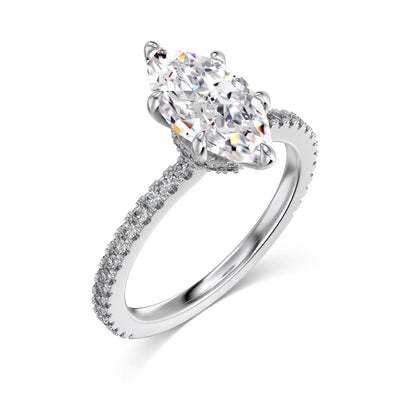 Pierścionek srebrny rodowany markiza 1.5ct Passionate Romance