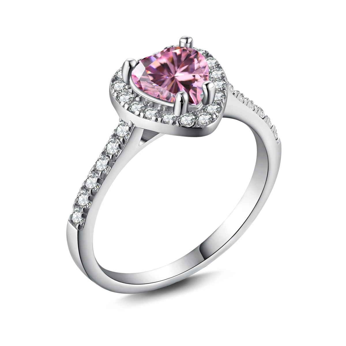 Heavenly Heart Pink Pierścionek S925