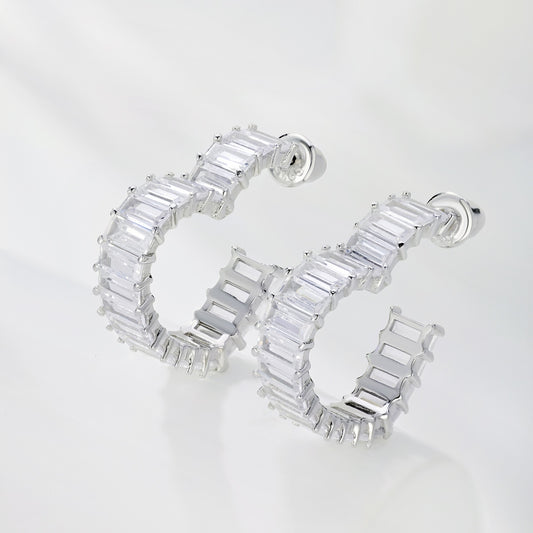 Gleaming Heart Earrings S925