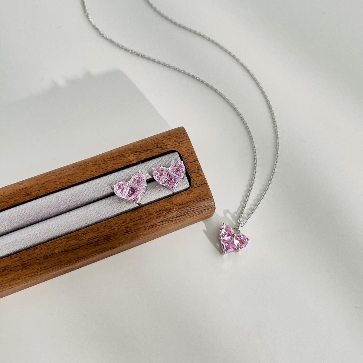 Queen of Hearts Pink Naszyjnik S925