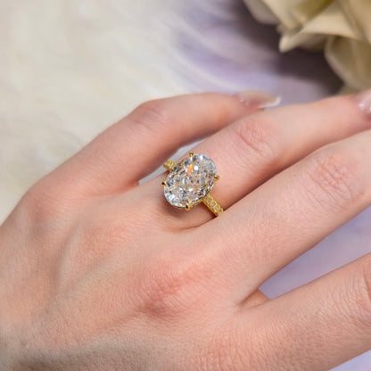 Pierścionek srebrny pozłacany z owalną cyrkonią 4ct Imperial Jewel
