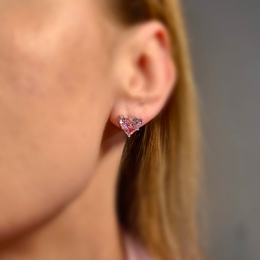 Queen of Hearts Pink Earrings S925 