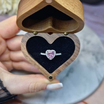 Heavenly Heart Pink Pierścionek S925