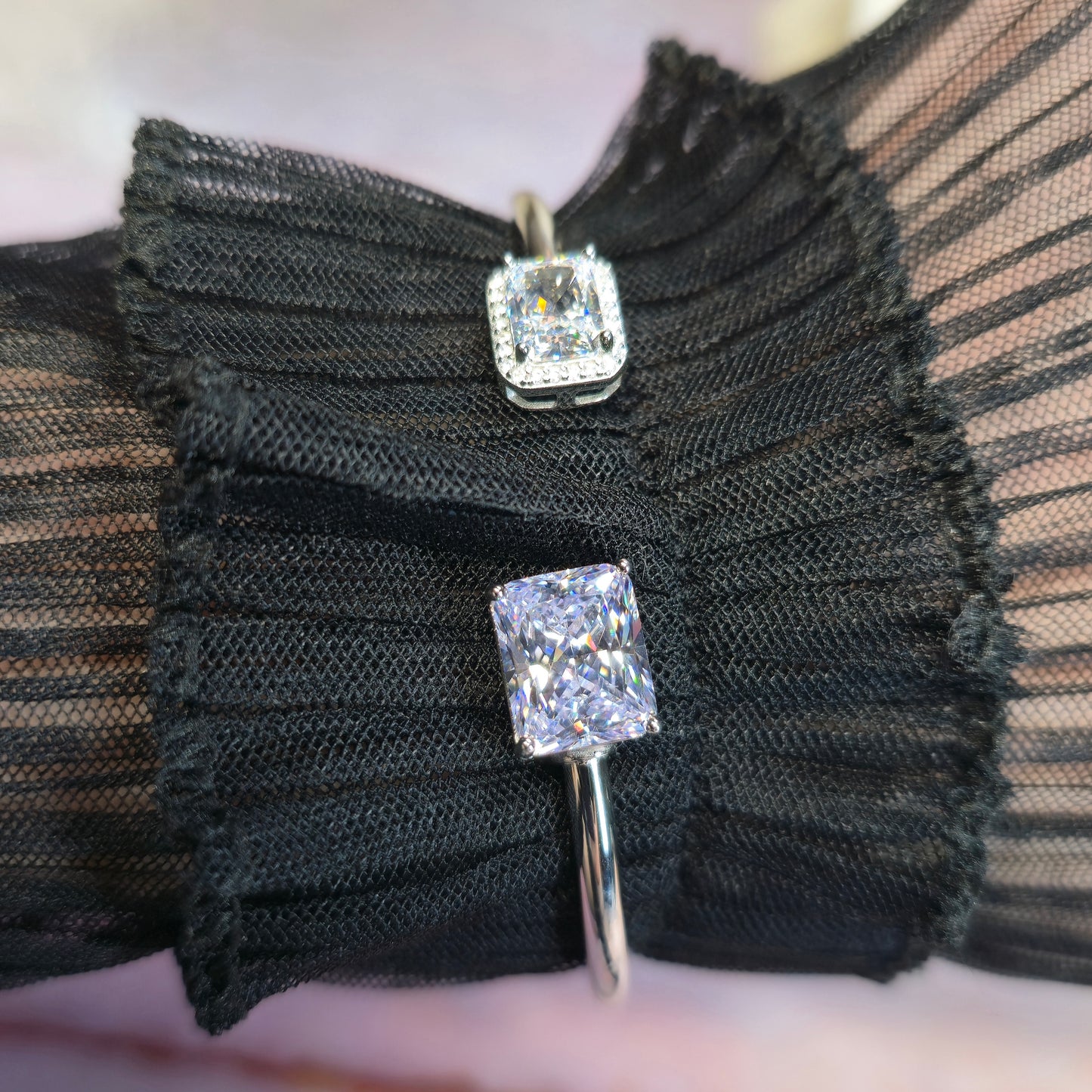 Bransoletka srebrna rodowana z cyrkoniami Arctic Aurora