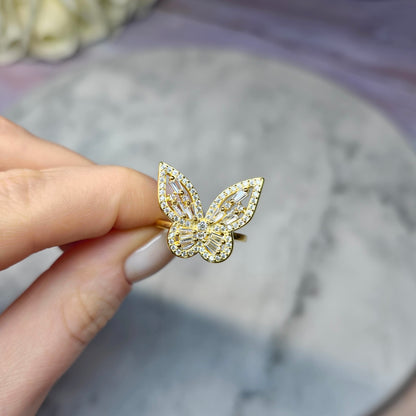 Shimmering Butterfly Ring S925 18K