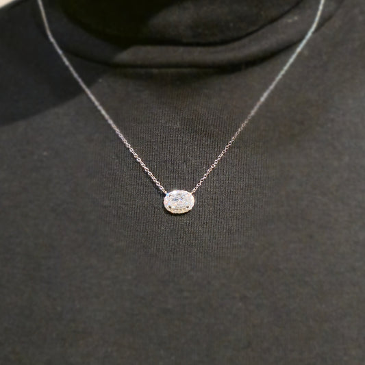 Naszyjnik srebrny rodowany z cyrkoniami HALO First Lady's Finesse